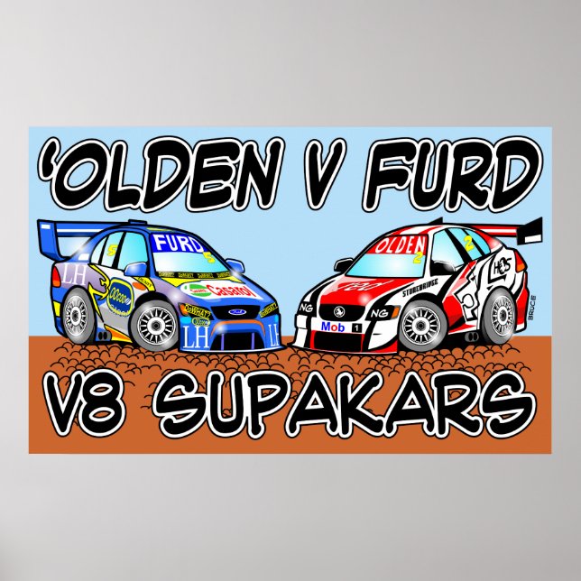 Póster Olden v Furd V8 SupaKars (Frente)