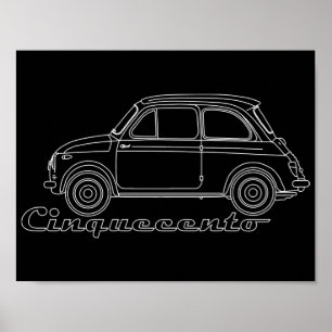 Póster Oldtimer Fiat Cinquecento Der PUCH 500