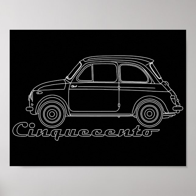 Póster Oldtimer Fiat Cinquecento Der PUCH 500 (Frente)