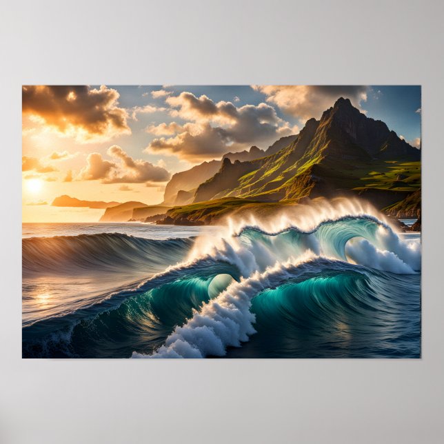 Póster Oleada en el mar (Frente)