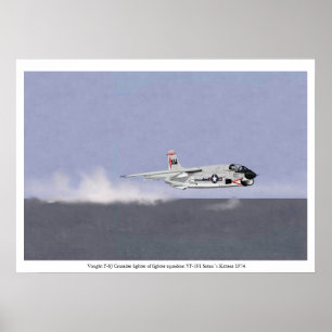 Póster Oleada en un cruzado F-8J Vought 1974