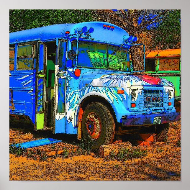 Póster Ol'hippy Bus (Frente)
