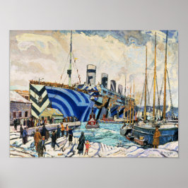 Póster Olimpiadas de RMS en el camuflaje de Dazzle, poste