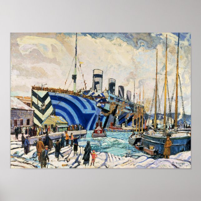 Póster Olimpiadas de RMS en el camuflaje de Dazzle, poste (Frente)