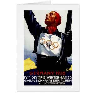 Poster olímpico del anuncio de 1936 juegos del