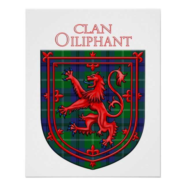 Póster Oliphant Tartan Scottish Plaid Lion Rampant (Anverso)