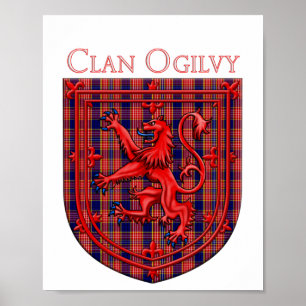 Póster Oliphant Tartan Scottish Plaid Lion Rampant