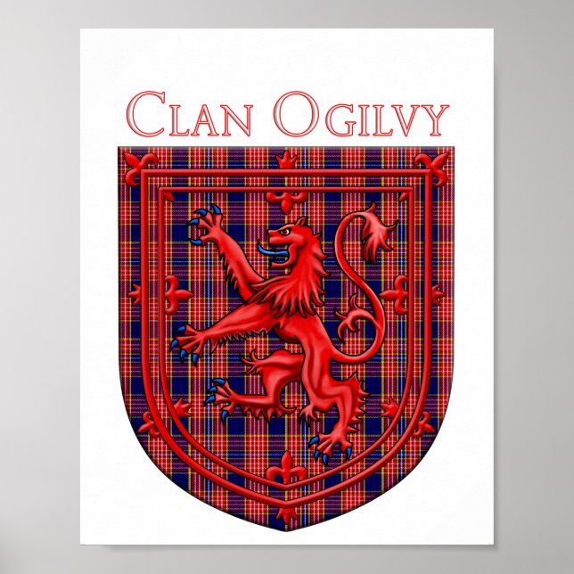 Póster Oliphant Tartan Scottish Plaid Lion Rampant (Frente)