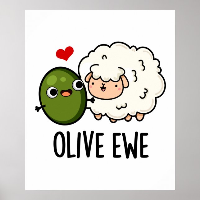 Póster Olive Ewe Funny Love Pun (Frente)