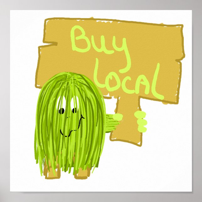 Póster Olive Green Buy Local (Frente)