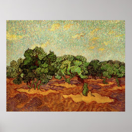 Póster Olive Grove, cielo azul pálido de Vincent van Gogh