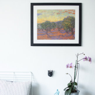Póster Olive Grove, cielo Naranja por Vincent van Gogh