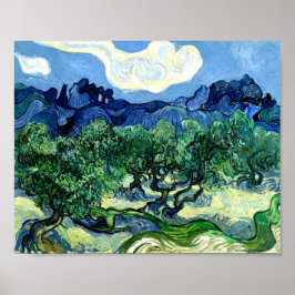 Póster Olive Trees with Alpilles (1889) Van Gogh fine art