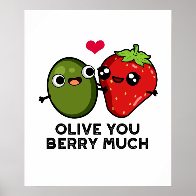 Póster Olive You Berry Mucho Cuit Fruit Pun (Frente)
