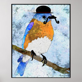 Póster Oliver Bluebird con bigote, Poster de bolos