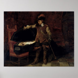 Póster Oliver Cromwell que abre el ataúd de Charles