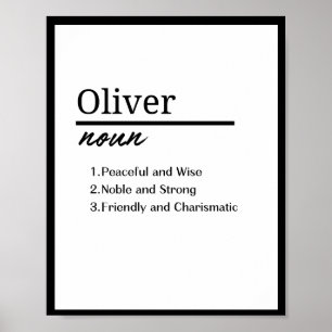 Póster Oliver, definición de nombre personalizado de niño