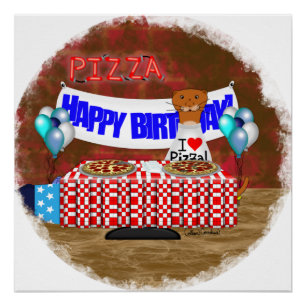 Póster Oliver La Nutria tiene 6 años! Feliz Cumpleaños