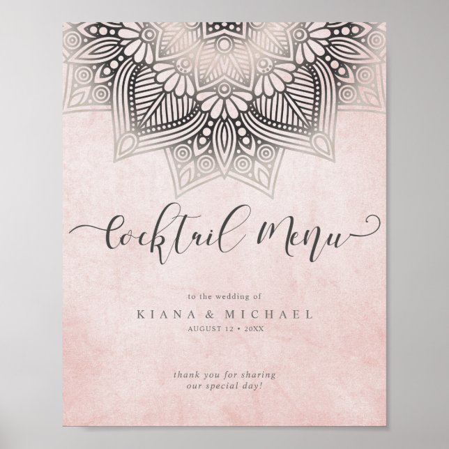 Póster Olivia Bosek Mandala Lace Cocktail Menú ID478 (Frente)