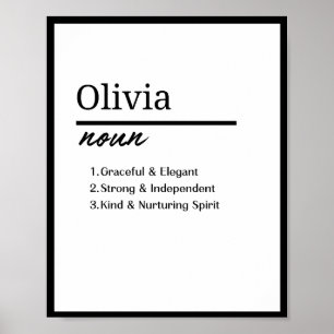 Póster Olivia, definición de nombre personalizado Chica