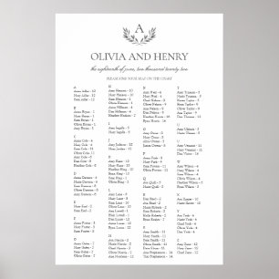 Póster Olivia Elegant Alphabetical Boda