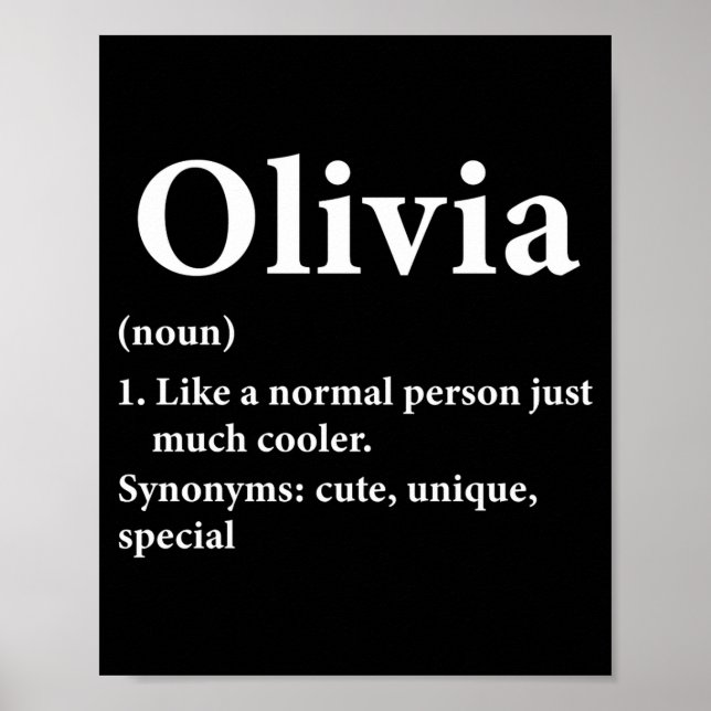 Póster Olivia Name Definition Funny D  (Frente)