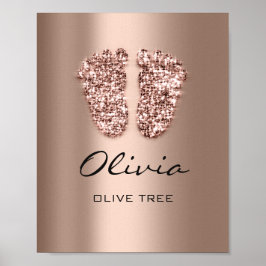 Póster Olivia Nombre Significado Recién nacido Pies Rosa