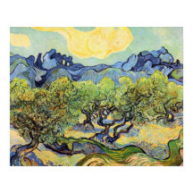 Olivos con Alpilles por Vincent van Gogh