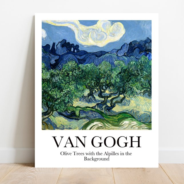 Póster Olivos con los Alpilles en el fondo (Van Gogh's Provence: Olive Trees & Alpilles. Bring sunshine home! Museum-quality poster)