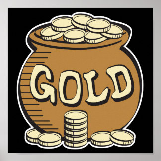 Póster olla retro de oro