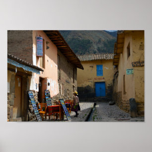 Póster Ollantaytambo, Perú, calle Museo