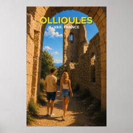 Póster Ollioules, France – Vintage Travel Poster
