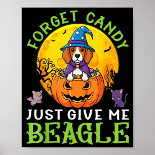 Póster Olvidar Caramelo Dar Perro Beagle Bruja Este Hallo