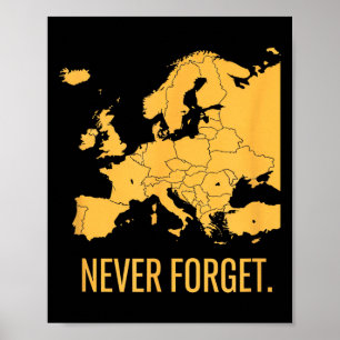 Póster Olvidar mapa de europa memorial divertido caza pes
