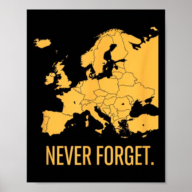 Póster Olvidar mapa de europa memorial divertido caza pes (Frente)