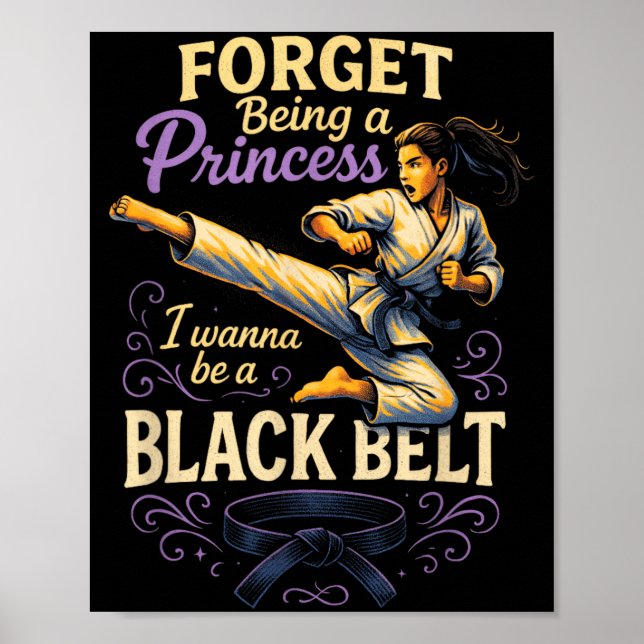 Póster Olvidar ser una princesa - Kickboxing de karate (Frente)
