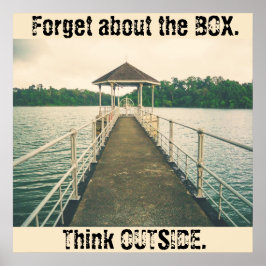 Póster Olvídate de la caja - Piensa en el Poster exterior