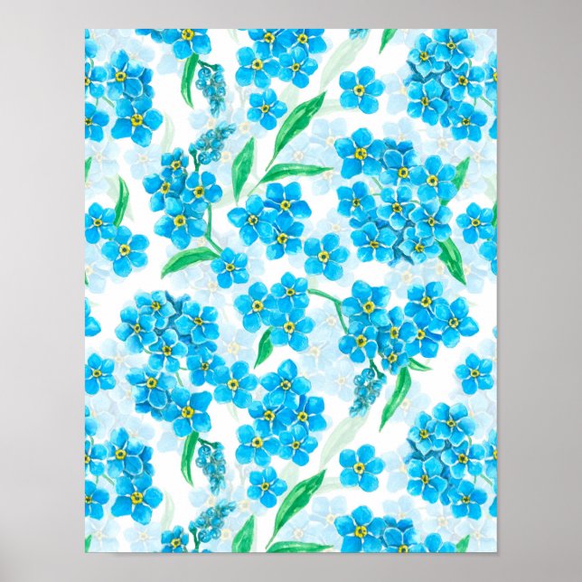Póster Olvídate de las flores acuarelas (Frente)