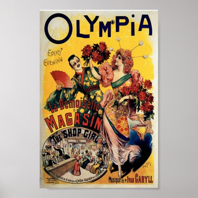 Póster Olympia, la opereta del Chica de Tiendas (Frente)
