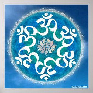 Póster Om Circle Snowflake Mandala