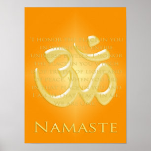 Póster Om en Naranjas y oro - Namaste