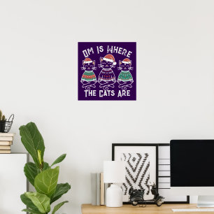 Póster Om es donde los gatos son festividades