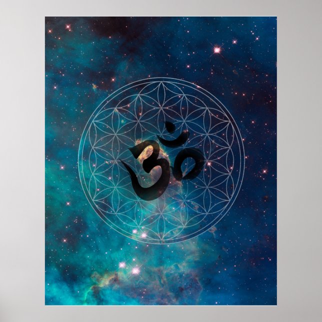 Póster Om & Flower of Life (Frente)
