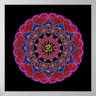 Póster Om Heart Mandala