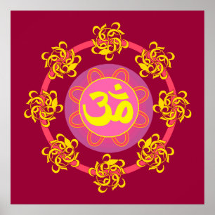 Póster Om Mandala Art