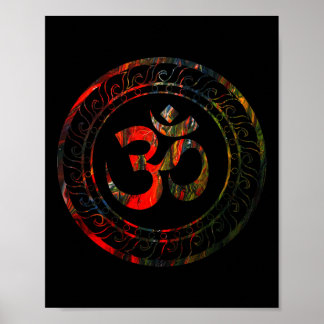 Póster Om Ohm Aum Buddhism Symbol Yoga Sanskrit 