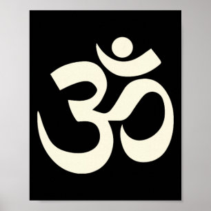 Póster Om Omkar Aum Símbolo Gráfico Espiritual Yoga Medit