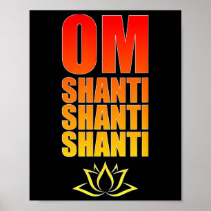 Póster Om Shanti Shanti Shanti. Om Paz Sánscrito Yoga Ma