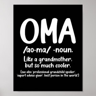Póster Oma Abuela Día de la Madre Tee Oma Definition Des