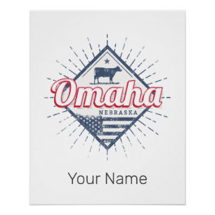 Póster Omaha City Nebraska Estados Unidos